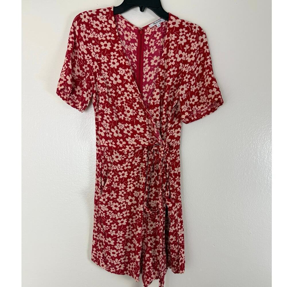 Madewell Wrap-Front Romper in Mini Daisy - Size 10 - Picture 2 of 11